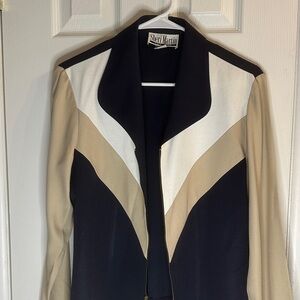 Sheri Martin Women's Navy and Cream Blazer